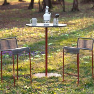 set da giardino in acciaio